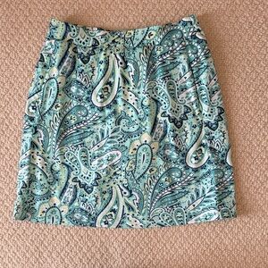 Paisley Print Green Golf Skirt